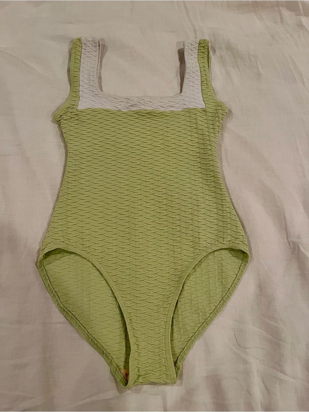 PAULA Beachwear Swordfish Wave Lime Green Textured One-Piece Swimsuit